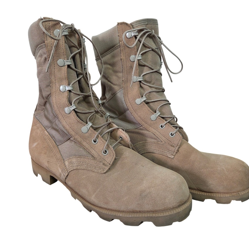 Wellco Military Desert Combat Boots Suede Nylon Lace Up Mens 10.5‎ Wide